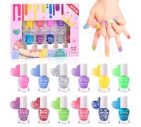 ETYJO Vernis à l'Eau Peel-off pour Enfant, 12 Couleurs Non Toxique, Vernis à Ongle Fille, Meilleurs Cadeaux pour le Maquillage