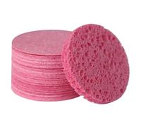 Etyldya 20 Pièces Éponge Exfoliante Visage Tampon Démaquillant Pad Nettoyant Réutilisable Pulpe Bois Adaptée Hommes Femmes Soin Quotidien Hygiène, 50 pièces