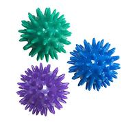 Etyldya 3 Pièces Boule de Massage Rouleau D'Exercice Balle Plantaire à Picots Balle Manuelle Portative Adaptée pour Relaxation Gymnase Maison Bureau, JAUNE
