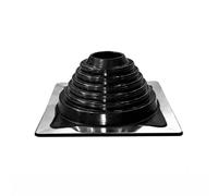 Etyldya Manchon de Ventilation Étanche Toiture Toit Botte de Conduit Collerette de Tuyau Base Carrée Rigide et Corps Flexible Coupe Ajustable par Paliers pour