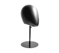 Etyldya Mannequin Tête Porte-perruque Présentoir pour Bonnets et Casques Audio Tête Factice D'Entraînement Coiffure Exposant Polyvalent pour Colliers et Acces, noir