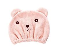 Etyldya Serviette de Cheveux Séchage Rapide Turban Dessin Animé Serviette Absorbante Polyester Douce Pratique Utilisation Quotidienne Convient Ma, ROSE