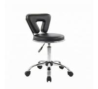 Etyldya Siège de Coiffure Professionnel Chaise de Salon Tabouret Rotatif Fauteuil de Maquillage Dossier Rembourré Hauteur Ajustable Colonne à et Cinq Roues, Noir