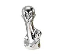 Etyldya Support à Perruque pour Têtes de Mannequin, Léger et Portable, En Polypropylène, Design Moderne, Convient à Une Seule Tête de Mannequin, Argent