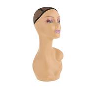 Etyldya Tête de Mannequin Féminine En Mousse de Polystyrène, Buste de Présentation En Plastique pour Coiffeurs, écoles D'esthétique, Cadeau Idéal, Brun gauche RedPurple