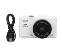 Etyrerre Appareil Photo Numérique Rétro 64 MP, Stabilisation, Fonction de Pause Vidéo, Écran IPS 3 Pouces, Appareil Photo Numérique pour Vlogging, Blanc