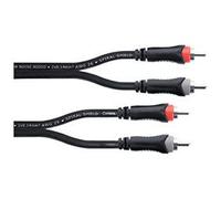 Câble de raccordement Cordial 14836 Jack / Cinch-RCA audio [2x Cinch-RCA mâle - 2x Cinch-RCA mâle] 1.50 m noir gaine en PVC