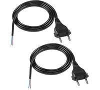 EU 2 Pin Power Cable,European Standard D01 Replacement Power Cord with Tinned Bare Tail for Game Consoles,Blu Ray Players (Black,1M)