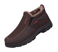 EU 43 Bottes Et Boots Fourrées Mode Hiver Hommes Bottes De Neige Bout Rond Et Fond Épais sans Lacet Couleur Unie en Peluche Chaud Et Confortable Chaussure Ski Bottes De Neige Épaisses Et Chaudes