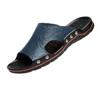 EU 44 Nouvelles Chaussures De Plage Respirantes Un Mot Pantoufles en Cuir Pantoufles Bordure Surdimensionné 48 Yards Pantoufles Claquette Homme Cuir Claquette Hommes Confortable, Tong Cuir Homme