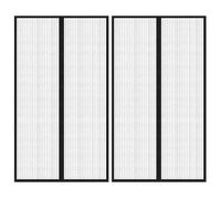 @EU(8362512)Rideaux de porte anti-insectes Lot de 2 - vidaXL - Polyester - Noir - magnétique - 200 x 80 cm,Moustiquaires pour fenêtr