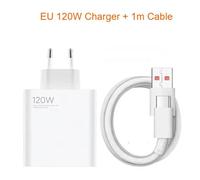 (Eu Charger And Cable) Chargeur Rapide D'origine Ue, 120w, Puissance De Charge Rapide, Xiaomi 10, K30 Pro, 10x Pro, Écouteurs F4, Câble De Type C