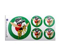 EU-Decals - MioVespa Collection 1 autocollant laminé Miovespa de 100 mm et 4 x 50 mm avec logo Miovespa vert guêpe autocollant classique rétro pour casque Vespa, scooter de la collection MioVespa