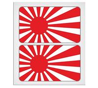 EU-Decals - MioVespa Collection Lot de 2 autocollants laminés Motif drapeau du soleil levant du Japon 70 mm - Rouge, Vinyle, Japonais, Sticker