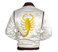 EU Fashions Drive Scorpion Jacket Ryan Gosling Driver Bomber Ivory Satin Jacket