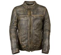 EU Fashions Veste de moto vintage en cuir vieilli pour homme - Marron - XX-Large