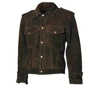 EU Fashions Veste en daim pour homme Beatles John Lennon en caoutchouc - Marron - XX-Large