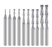 EU Hozly 1 mm 1,5 mm 2,0 mm 2,5 mm en carbure de tungstène 3.175 mm 2 Flûte Spirale Fraise CNC Gravure Bits de routeur