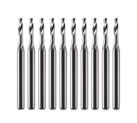 EU_HOZLY Lot de 10 fraises CNC à tige unique 3,175 mm pour aluminium 3,175 mm, longueur de coupe 10 mm, longueur totale 38 mm, fraiseuse CNC en aluminium, fraise CNC
