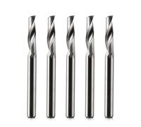 EU_HOZLY Lot de 5 fraises CNC, tige de 4 mm, à rainure unique, pour tige en aluminium de 4 mm, longueur de coupe de 15 mm, longueur totale de 45 mm, fraiseuse CNC en aluminium, fraise CNC