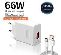 (Eu Plug - 1m Cable) Chargeur Usb Super Rapide 66w, Pour Huawei Mate 40 50 P50 P60 Nova 10 Honor 90 100 X8b Magic 5 Lite 6 Pro Type C, Câble De Chargement 6a 1m