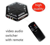 EU Power interface 1pcs AV SWITCHER AV switch 4 way good quality Converter video audio selector for TV AV666 with remote control s video Nipseyteko