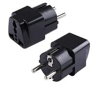 EU vers US/UK/AU Convertisseur de Prises, Adaptateur de Prise de Voyage 250V 2500W AC, Adaptateur de Convertisseur Universel de Prise de Courant pour Les Pays Européens (Noir)