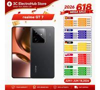 【EU Version】Realme GT 7, Chipset phare 5G Dimensity 9400e, 6,78 pouces, Refroidisseur à 120Hz, Charge rapide 120W, 7000mAh, 50MP 2X, IP69 12+512GB Black