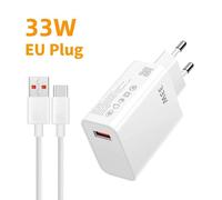 (Eu White With Cable) Câble De Type C 6a 33w, Charge Super Rapide, Adaptateur De Chargeur De Téléphone Portable Pour Iphone16 15, Samsung Huawei Xiaomi Qc 3.0, Nouveau 2025