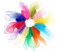 Euablfo 12 Pcs Foulard Jonglage, Chiffons de jonglage, 60x60cm Foulard Sensoriel Bebe pour Jardin d'enfants Et Adultes en Jonglerie Danse des Tours De Magie Spectacles