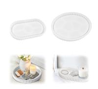 Euablfo 2 Pièces Moules en Silicone pour Plateau, Moules de Moulage en Silicone, Moules de Moulage Diy Pour BéTon, Moules en Silicone Avec Rainures, pour Bricolage, Plateau à Thé (Blanc)