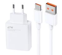 EuAcesry Chargeur 67W Xiaomi Charge Rapide, Chargeur et Câble USB C 2M pour Xiaomi Redmi Note 13/12/9/9 Pro/11/11S/8 Pro/10 Pro/10S/9T/9S, Charger Adaptateur Secteur Recharge Smartphone