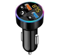 EuAcesry Transmetteur Bluetooth Voiture, Transmetteur FM Bluetooth, [3 USB A3.1A+ 1 USB A 66W] Prise Allume Cigare pour Adaptateur de Voiture Lumières, pour i-Phone, Android, Sa-Sung
