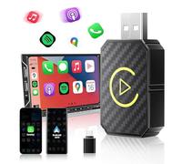 Euakee Adaptateur sans Fil Android Auto 2 en 1 & Adaptateur sans Fil Ca-r-P-Lay, Dongle Rapide et Stable Carlin & Play Filaire à sans Fil Adapté aux Voitures, Mise à Jour en Ligne, Noir