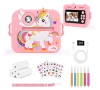 Euakee Appareil Photo Instantané Enfant, 1080P HD Appareil Photo Numérique Enfant avec Écran 2,4 & Carte 32 Go, Kids Camera, Cadeaux pour Garçons et Filles de 3 à 12 Ans(Rose)