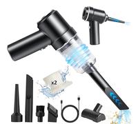 Euakee Aspirateur Voiture à Main, 2 en 1 Mini Aspirateur sans Fil 10KPa Aspirateur de Voiture Portable avec 2 Filtre Lavable Légère Aspirateur Voiture Puissant pour Voiture Maison Nettoyage de Bureau