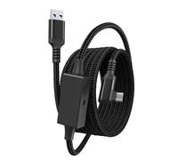 Euakee Câble de Liaison avec Port de Charge, 5 Mètres, Compatible avec Q 3 / Q 2/1 / Q Pro, Accessoires PC VR, Câble de Données USB C Haute Vitesse 2,5 Go, Accessoires de Casque VR