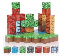 Euakee Construction Magnetique Enfant, 64 Pièces Blocs Magnétiques, Créez Un Monde de Blocs Magnétiques, Jeu de Construction, Jeux Créatifs Montessori pour Garçons et Filles de 3 à 8 Ans