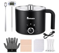 Euakee Fondeur De Cire Bougie Electrique, 1.8L/60oz Électrique Fondeur Cire Bougie, Kit Fabrication Bougies Avec Comprend Un Thermomètre, Autocollants Pour Mèches, Dispositif De Centrage, Cuillère