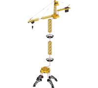Euakee Grue à tour télécommandée, 128 cm de hauteur, 2,4 GHz, jouet télécommandé, 6 canaux, rotation à 680 °, avec lumières et sons, cadeaux pour enfants, garçons et filles, jaune