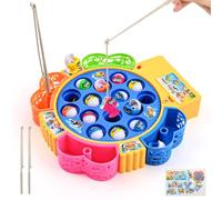 Euakee Jeux de Pêche Électriques, Jouet Enfant 2 3 4 Ans Jeux Peche a La Ligne avec 15 Poissons, 4 Cannes à Pêche Enfant Jeux Montessori Musical Jeu Educatif Jouet Cadeau pour Garcon Fille 3 4 5 6 Ans