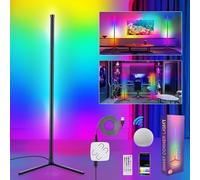 Euakee Lampadaire sur Pied Salon, WiFi RGBIC Lampadaire LED d'Angle avec Alexa/Google Home, Musique Sync, 16 Millions Couleurs, Lampe Moderne pour Salon, Chambre, Salle de Jeux