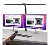 Euakee Lampe de Bureau LED Puissante, 24W 80cm Bureau Pince D'architecte, 10 Luminosité 10 Températures Couleur, Protection Yeux Ecran pcavec Télécommande & USB pour Travail de Bureau étude