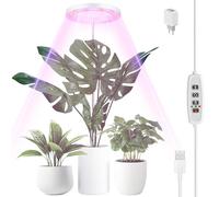 Euakee Lampe Plante, LED Lampe de Croissance à Spectre Complet, 30-155 cm Hauteur Réglable avec 70 LEDs, avec Minuterie 3/9/12h, 10 Luminosité, 3 Modes Lumière, pour Plantes D'intérieur (Blanc)