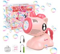 Euakee Machine a Bulle, Licorne Machines à Bulles de Savon, Jouet à Bulle Arc-en-Ciel avec Lumière, Solution à Bulles 100ML, Anti-Fuite, pour Extérieur, Anniversaire, Fête, Mariage (Rose)