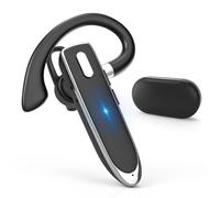 Euakee Main Libre Bluetooth Oreillette, Oreillette Bluetooth sans Fil v5,4 avec étui de Chargement 500mah, Casque Mains Libres avec Double Micro CVC 8,0 pour Ordinateur, Téléphones Portables (C)