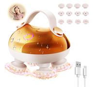 Euakee Masseur de Tête électrique,masseur de cuir chevelu IPX7 imperméable à l’eau avec 12 têtes de massage et 3 modes de massage pour la croissance des cheveux et la relaxation du corps (Or)