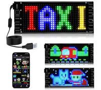 Euakee Panneau LED pour Voiture, Panneau de Défilement Lumineux DIY Programmable pour Voiture, Application de Panneau LED Flexible et Télécommande, 2,76x6,81 Pouces