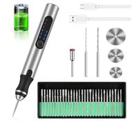Euakee Stylo Graveur Électrique, USB Rechargeable Trousse à Outils De Gravure, Mini Outil Graver San Fil, Graveur Rotatif de Bricolage Portable Stylo de Gravure Pour Bijoux Verre Plastique Bois Métal