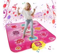 Euakee Tapis de Danse pour Enfants, Tapis Danse Musical Bluetooth avec 6 Lumières LED, 5 Modes de Jeu, Musique Intégrée, Cadeaux d'anniversaire de Noël pour Filles Garçons (Rose)